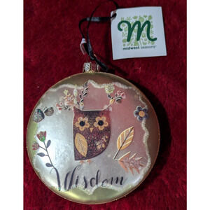 MIDWEST Christmas Ornament Wisdom Owl Seasons Greetings Unique Colorful Tags